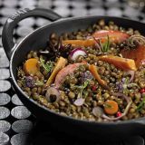 Lentilles cuisinées au confit de canard